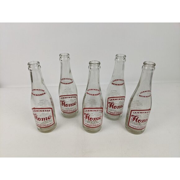 Vintage Soda Pop Bottle 1950s Leominster Home Beverages - 7 Oz - Lot of 5 - Picture 1 of 10